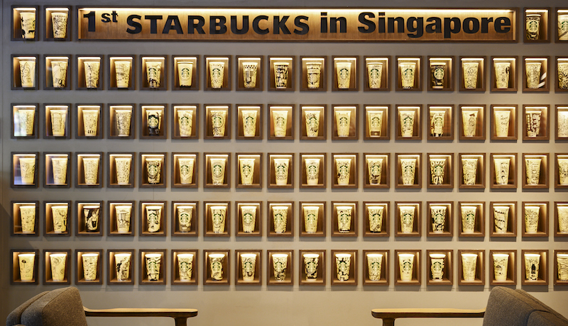 unique outlets starbucks singapore Liat Towers Cup Wall