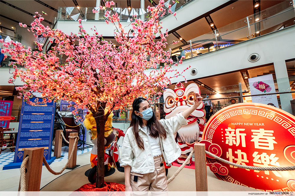 blue mask during chinese new year